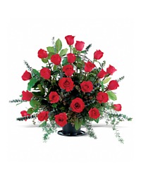 Blooming Red Roses Basket