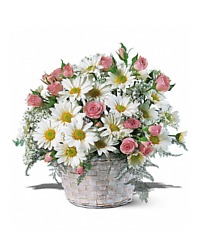 Pink and White Basket