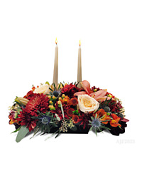 blushing with gratitude thanksgiving centerpiece dinner candle candles