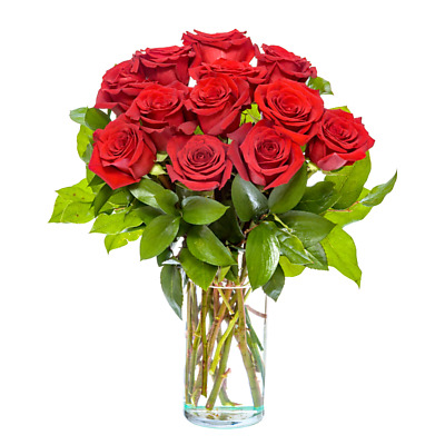 Same Day Flower Delivery - Dozen Medium Stem Red Roses