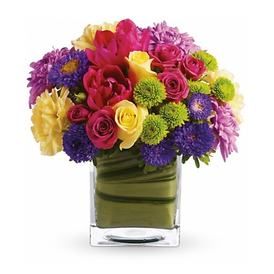 Same Day Flower Delivery - Cube Vase Arrangement