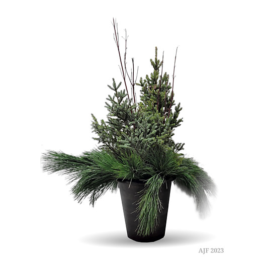 spruce porch pot outdoor holiday christmas