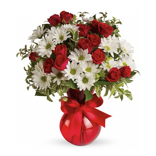Red and White flowers
