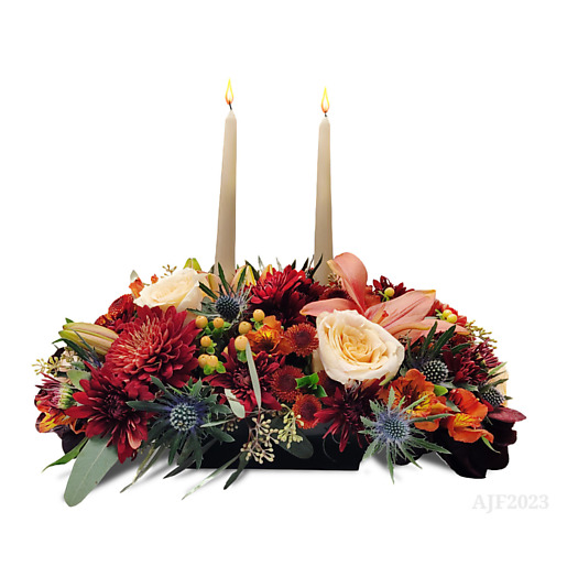 blushing with gratitude thanksgiving centerpiece dinner candle candles